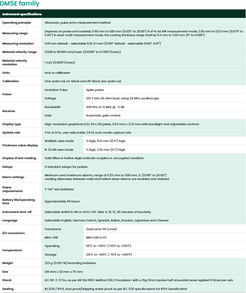 DM5E Corrosion Thickness Gauges